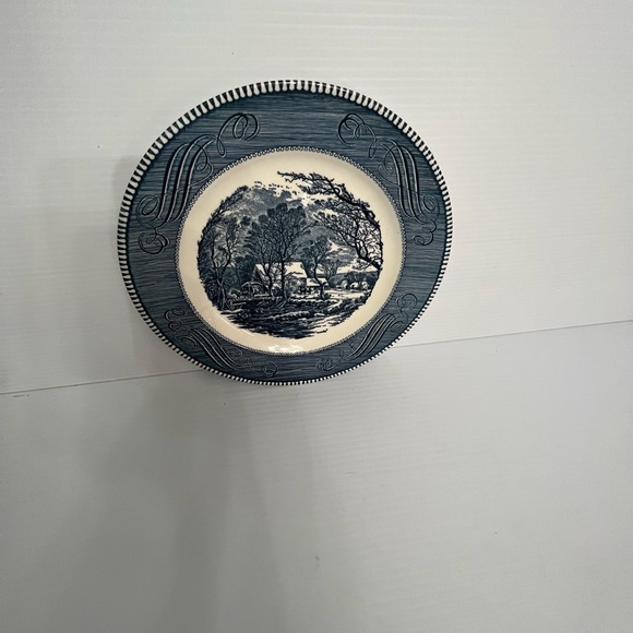 Vintage Currier & Ives Old Grist Mill in blue plate - Picture 5 of 7